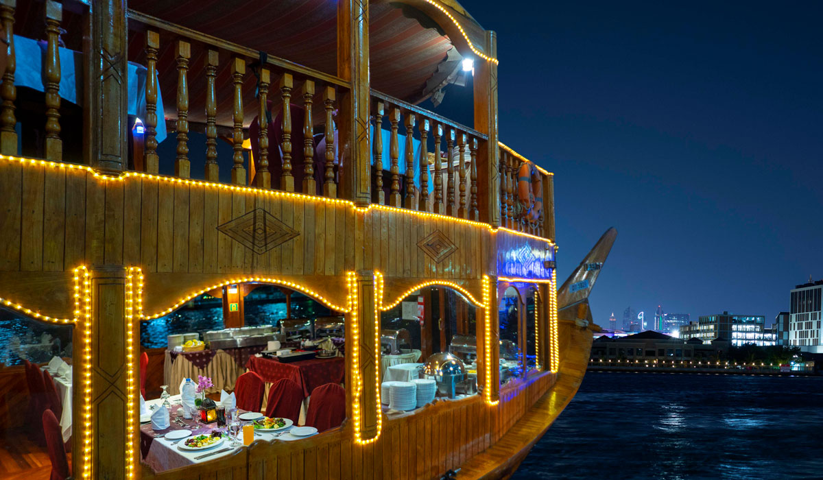 Iconic Dinner Cruise Along Creek Canal in Dhow